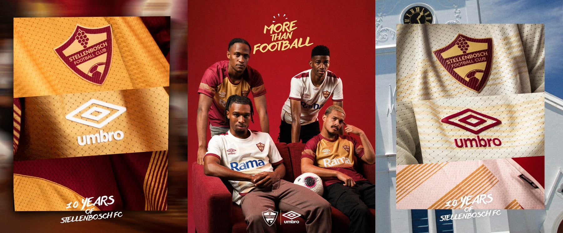 Stellenbosch FC players in the new Umbro home kit